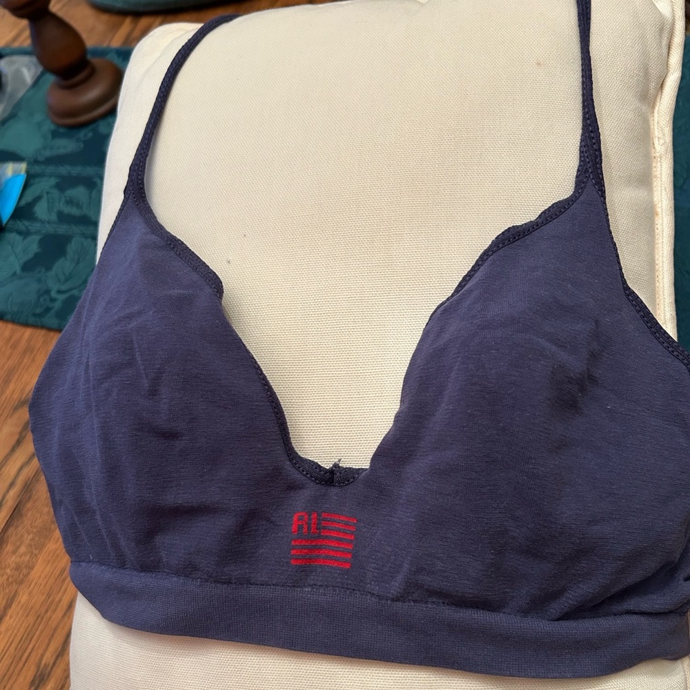 Ralph Lauren stretch underwire Women's Navy Bralette. Nylon/spandex/cotton. 36B